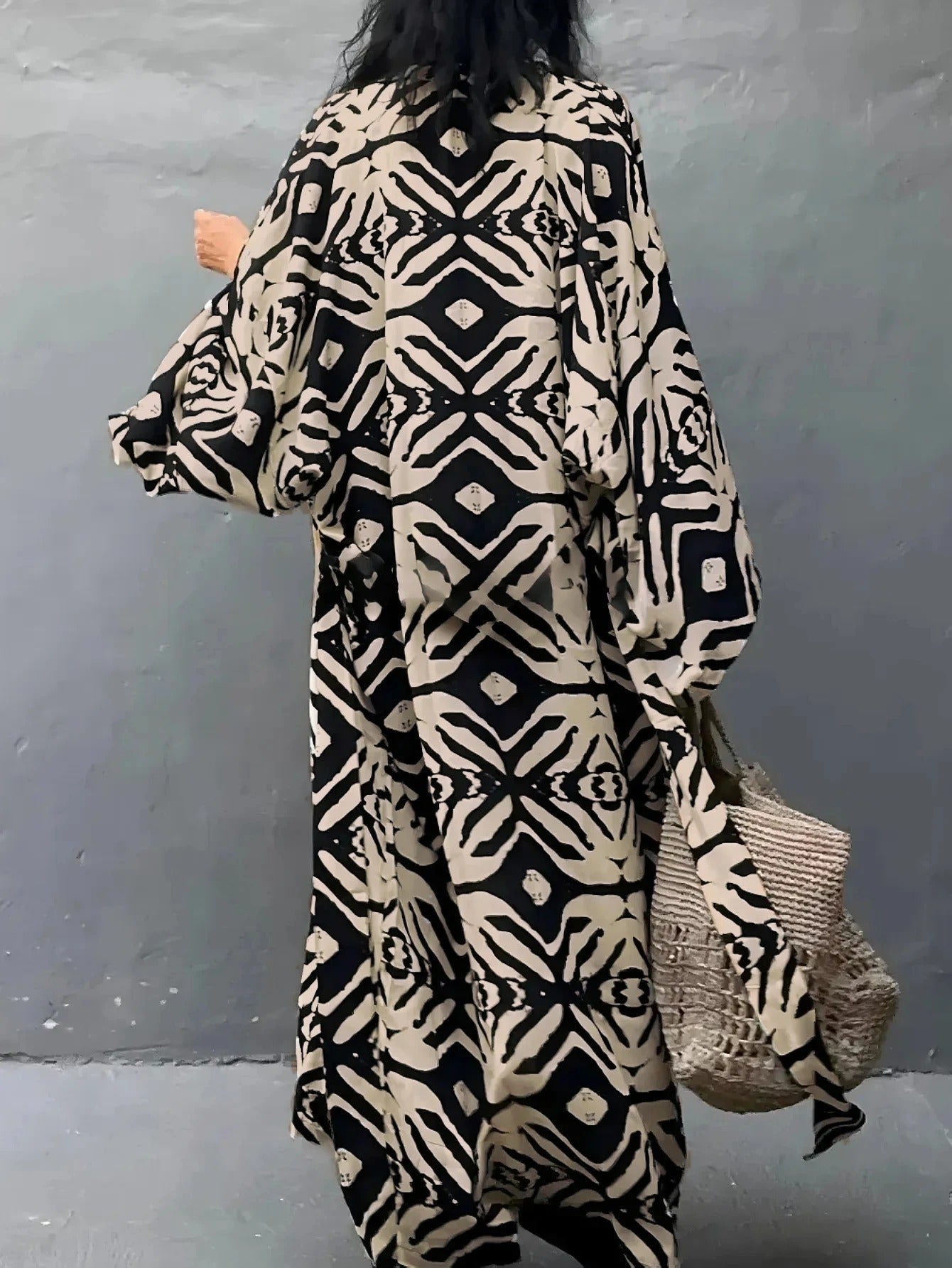 Kimono largo estampado