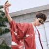 kimono rojo hombre haori