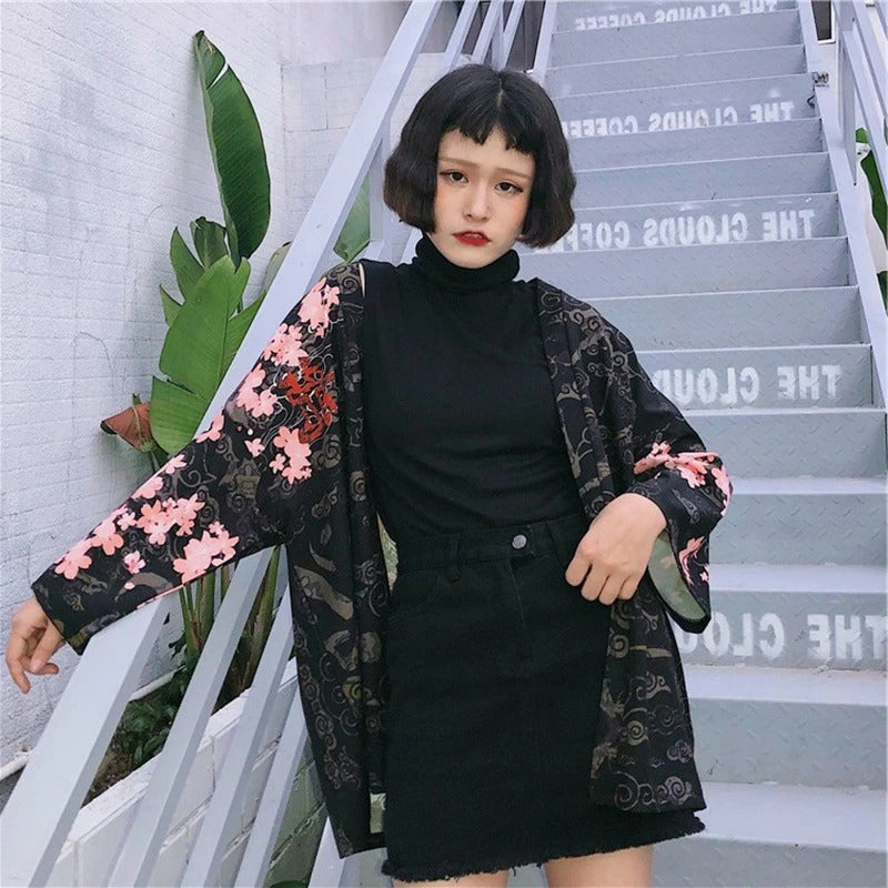 kimono dragon y flores