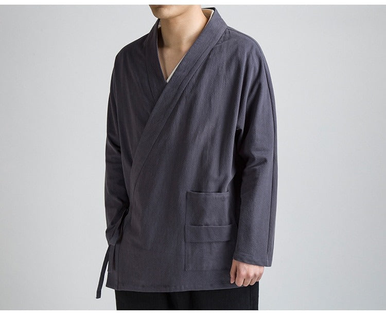 kimono gris hombre zara