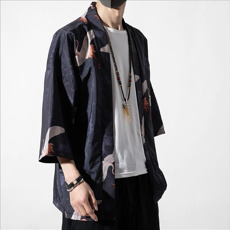 chaqueta kimono pajaro hombre