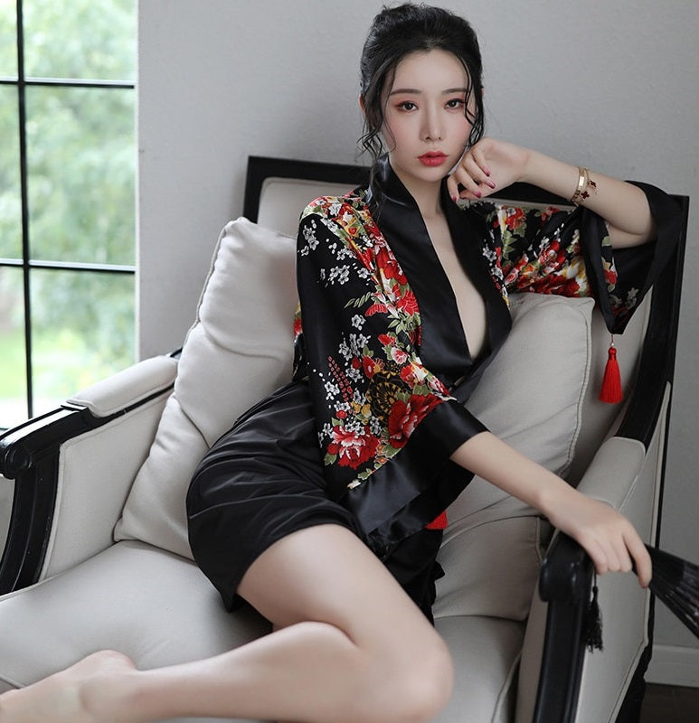 kimono flores sexy