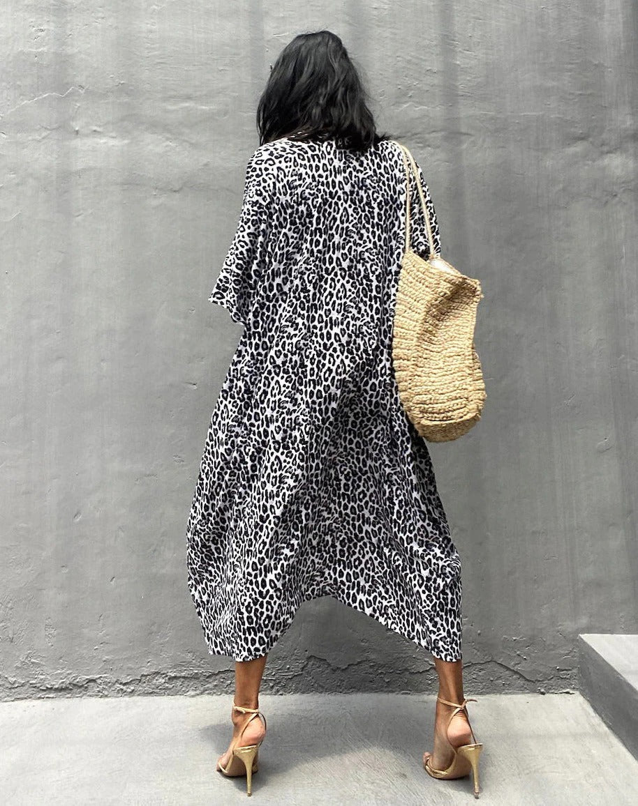 kimono leopardo blanco