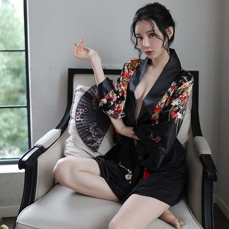 kimono sexy flores