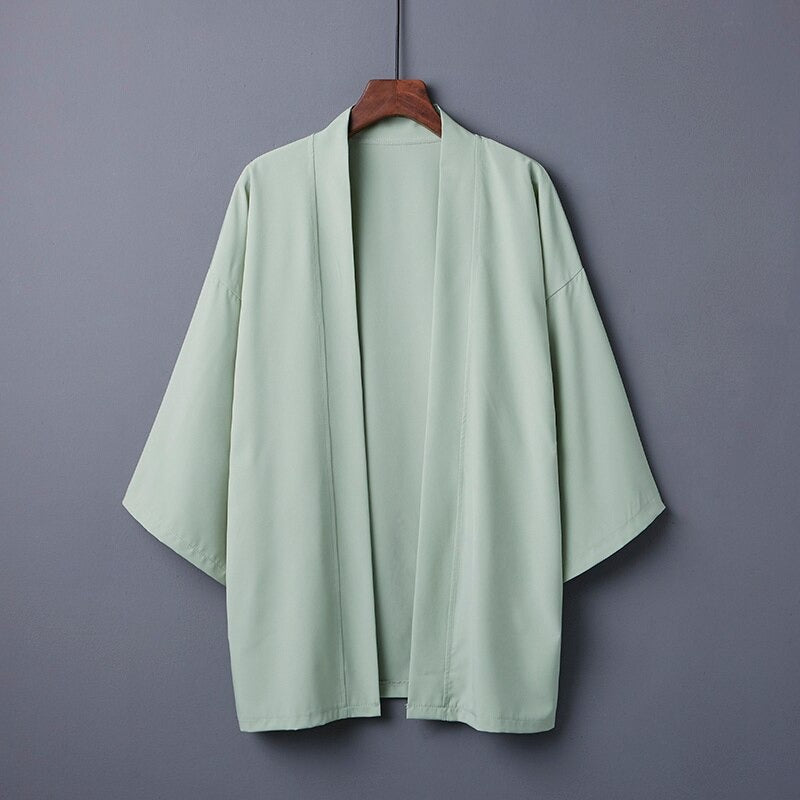 kimono verde liso