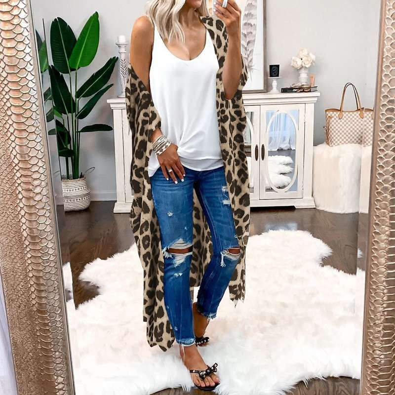leopard kimono mujer