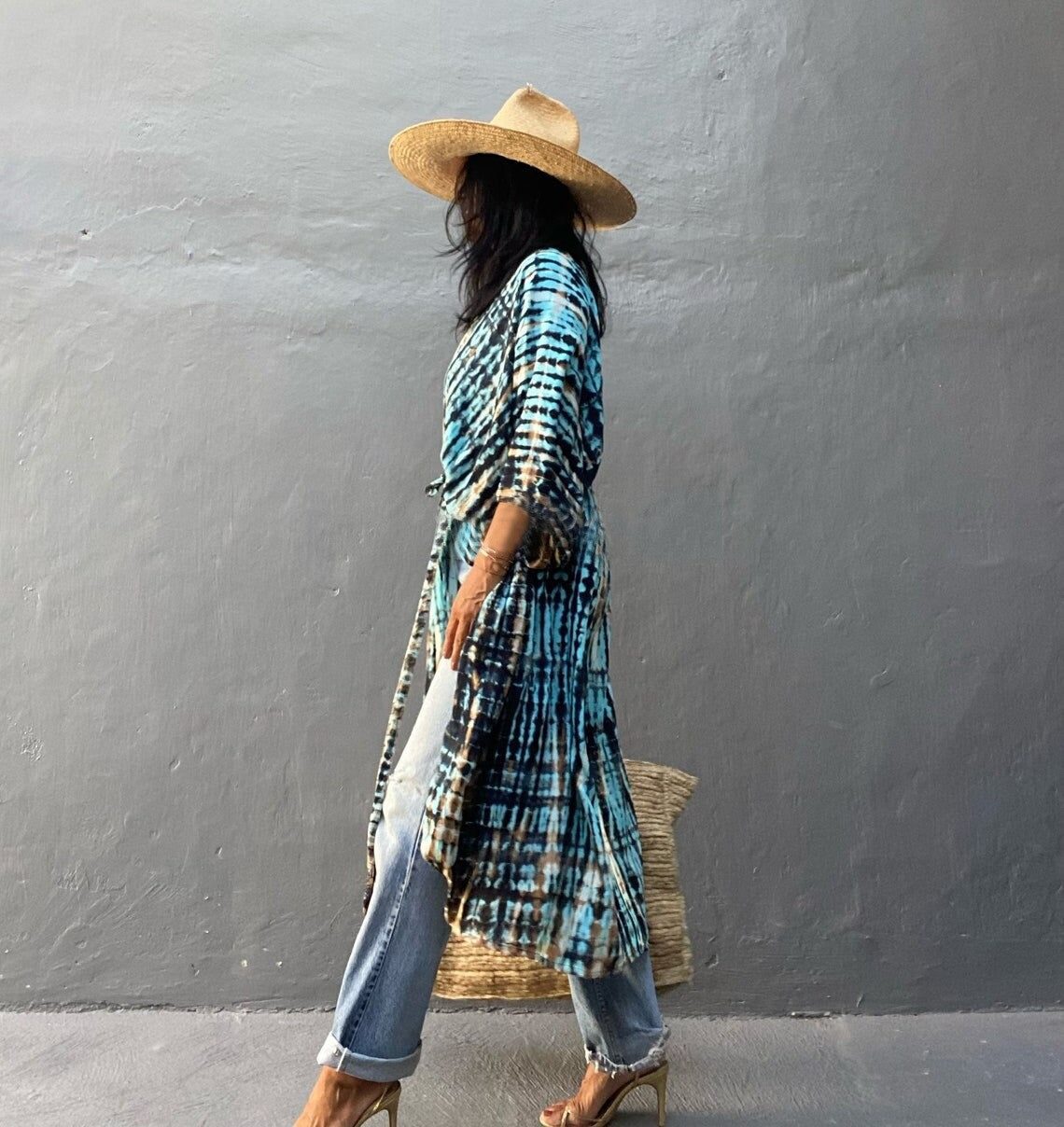tie dye kimono bershka
