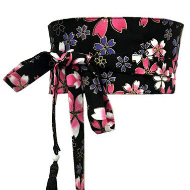 Cinturón obi japonés - cerezos en flor