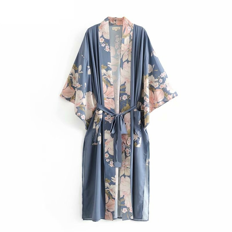kimono azul japonesa