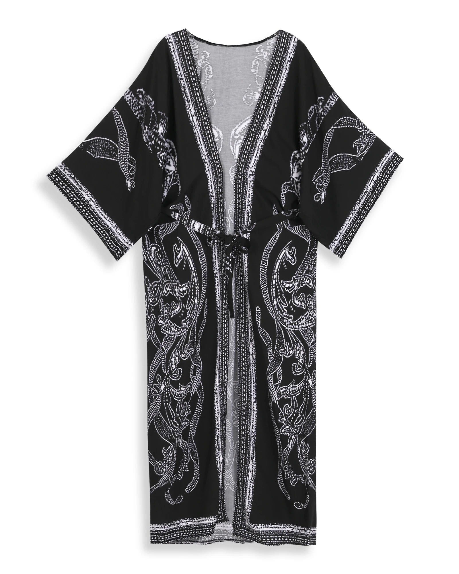 Kimono blanco y negro