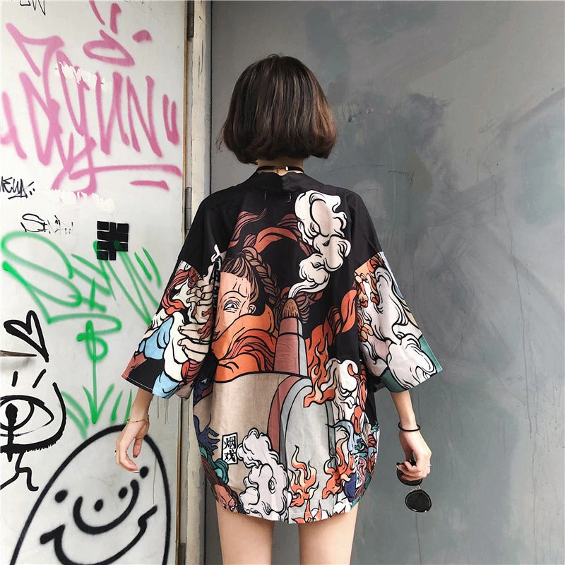 kimono anime art mujer