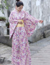 kimono japones de flores morada
