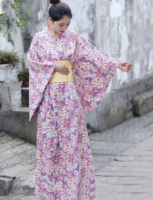 varonil ejemplo máscara Kimono japones de flores moradas | Mi Kimono - mi-kimono