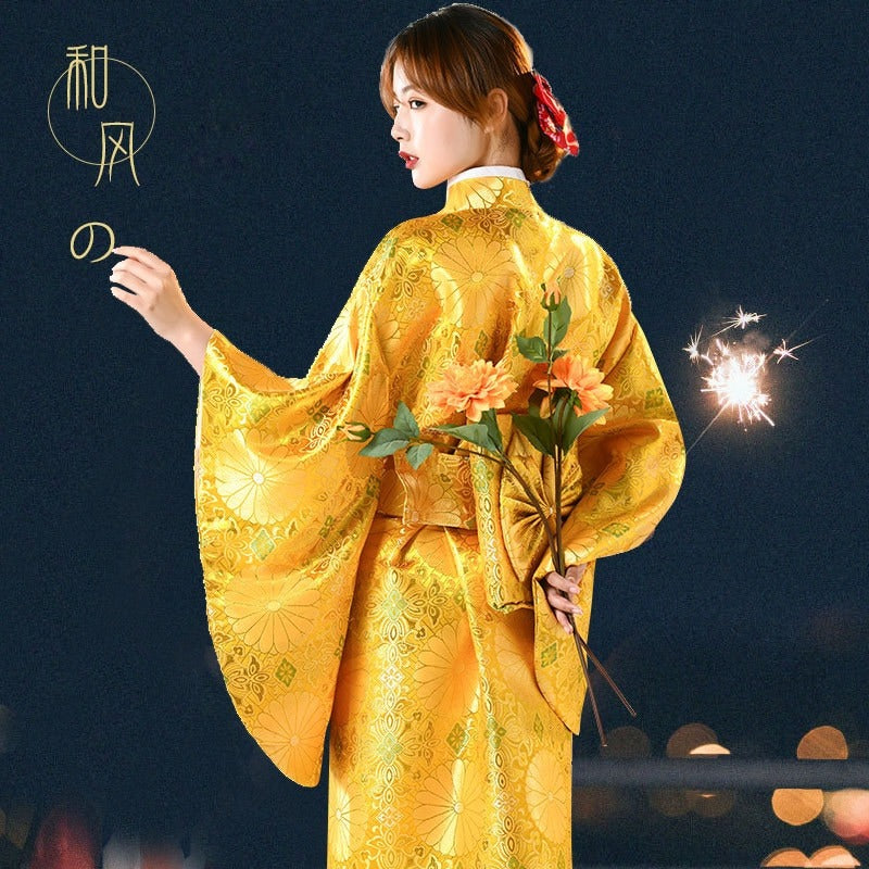 Kimono mujer amarillo