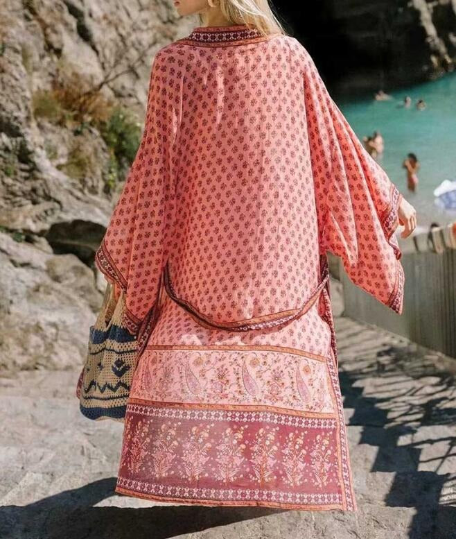 Kimono estampado naranja