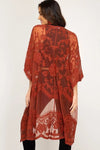 kimono transparente rojo