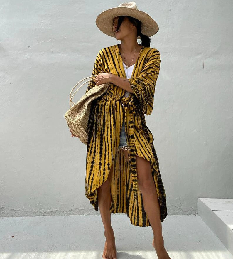 kimono amarillo mostaza
