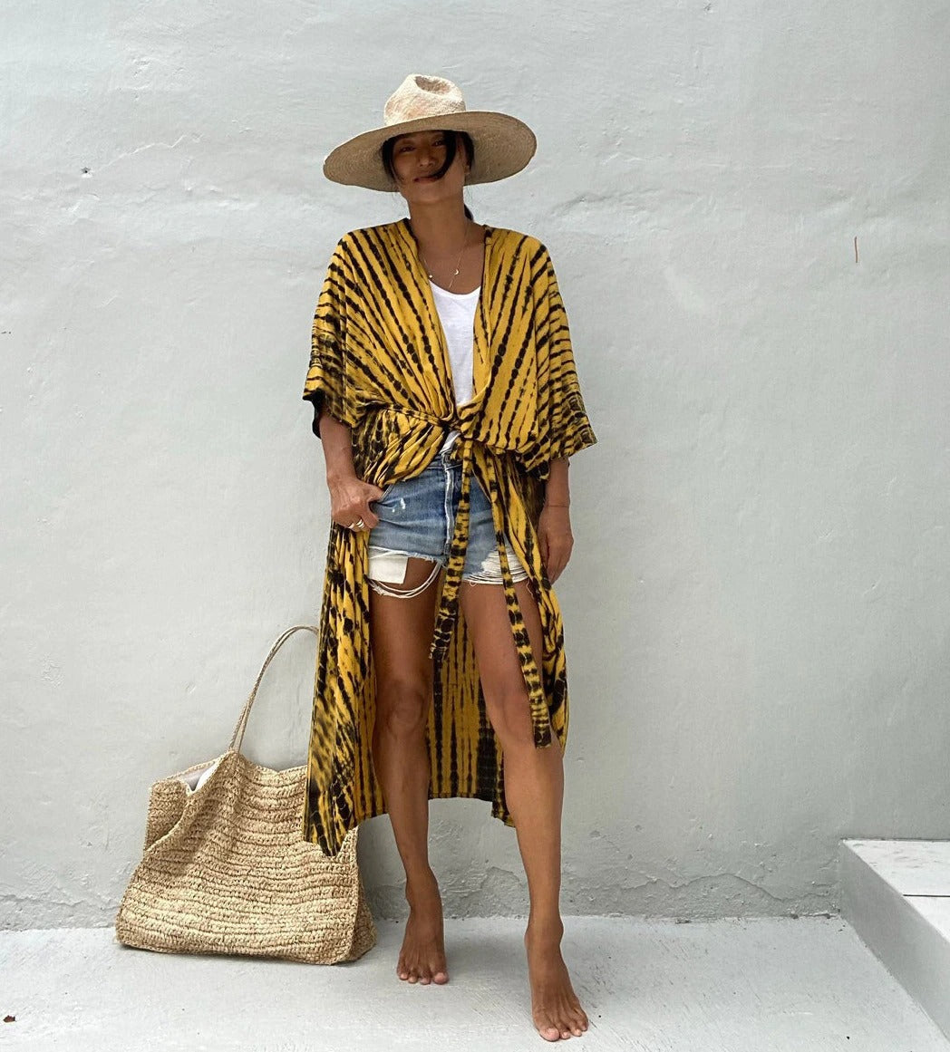 kimono amarillo playa