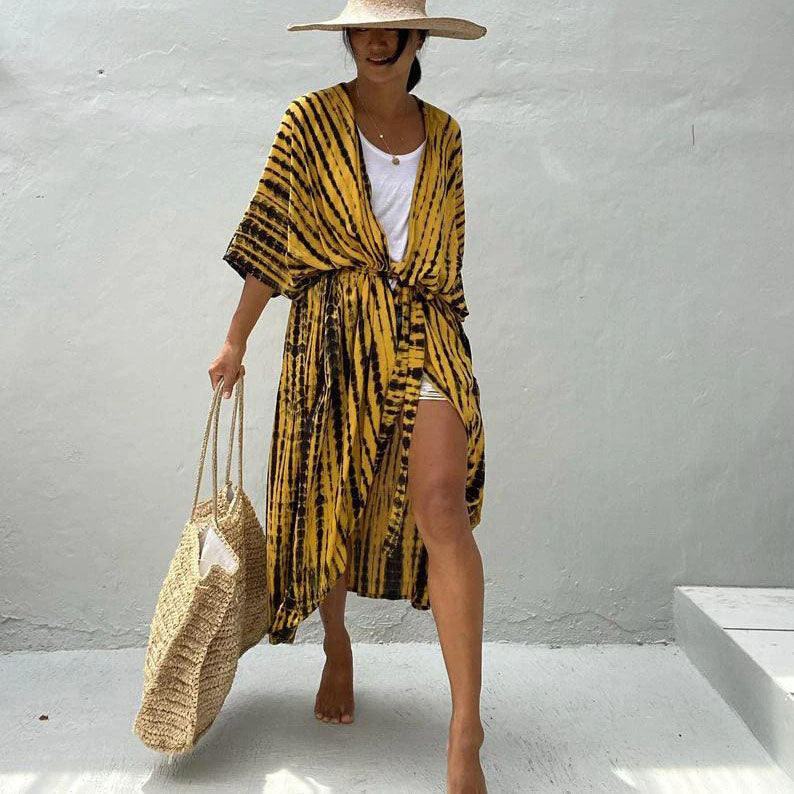 kimono color mostaza 