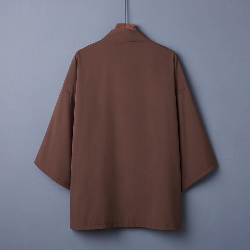 chaqueta kimono marrón