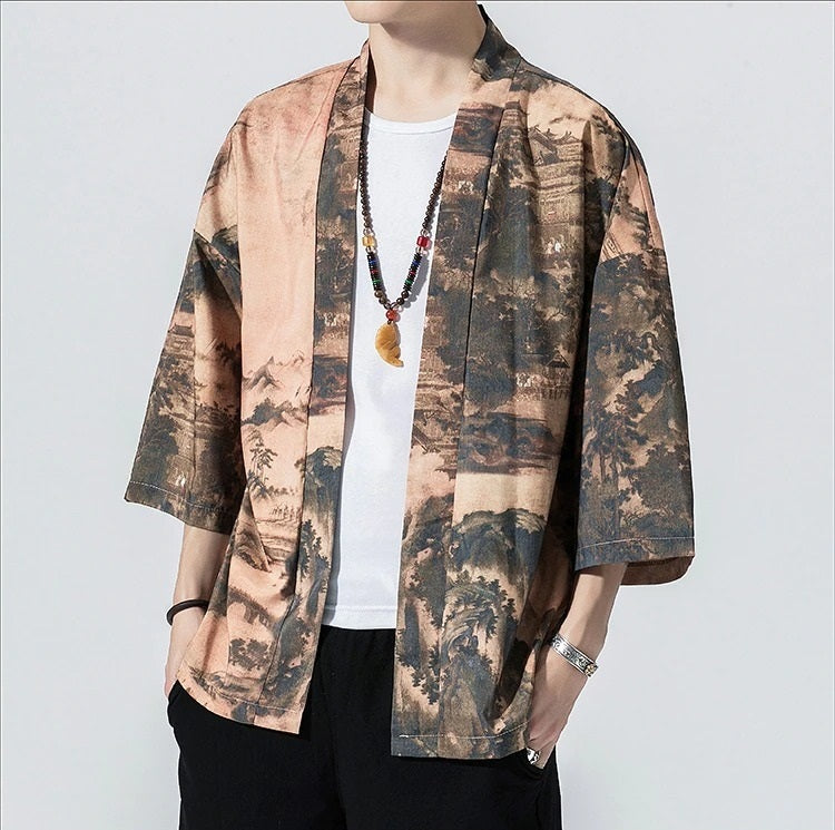 kimono marron hombre 