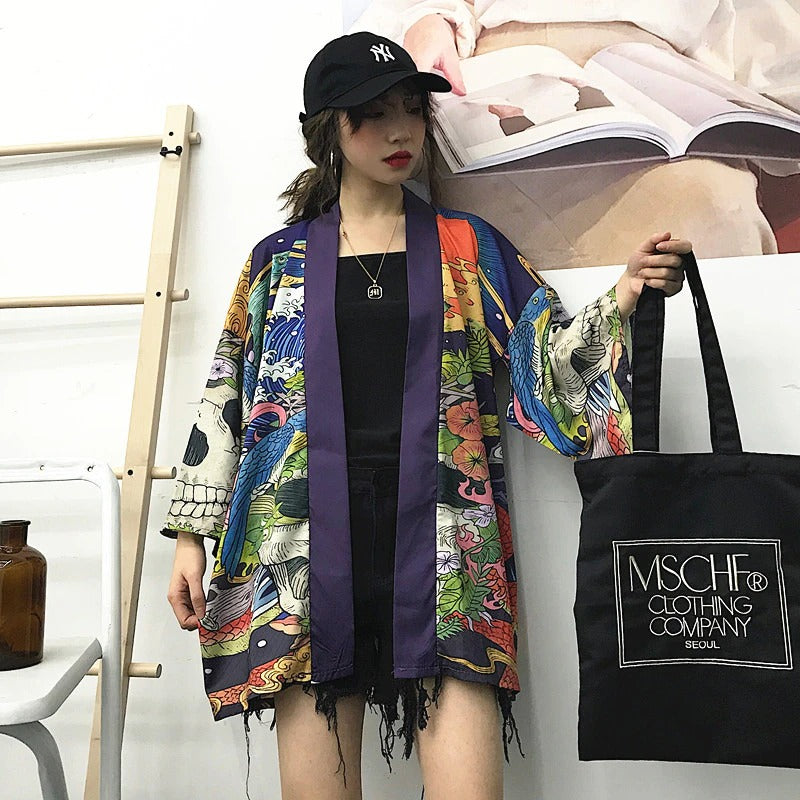 puma x xo canvas kimono